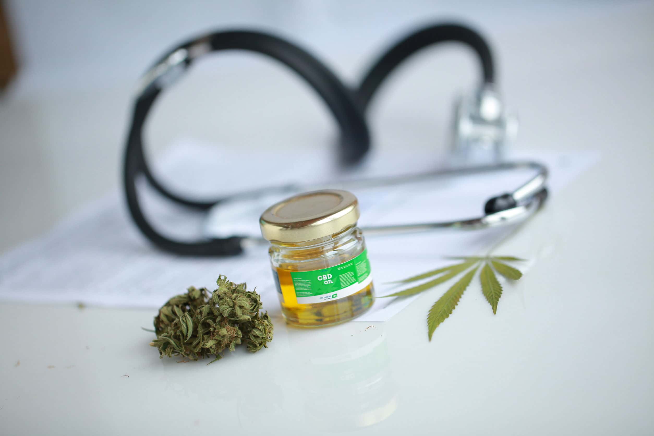 Cannabis, Cbd Oil ,stethoscope And Recipe